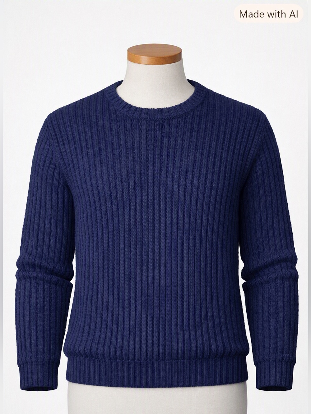 Slate & Stone Men’s Ribbed Knit Crewneck Sweater Navy Blue Size Large